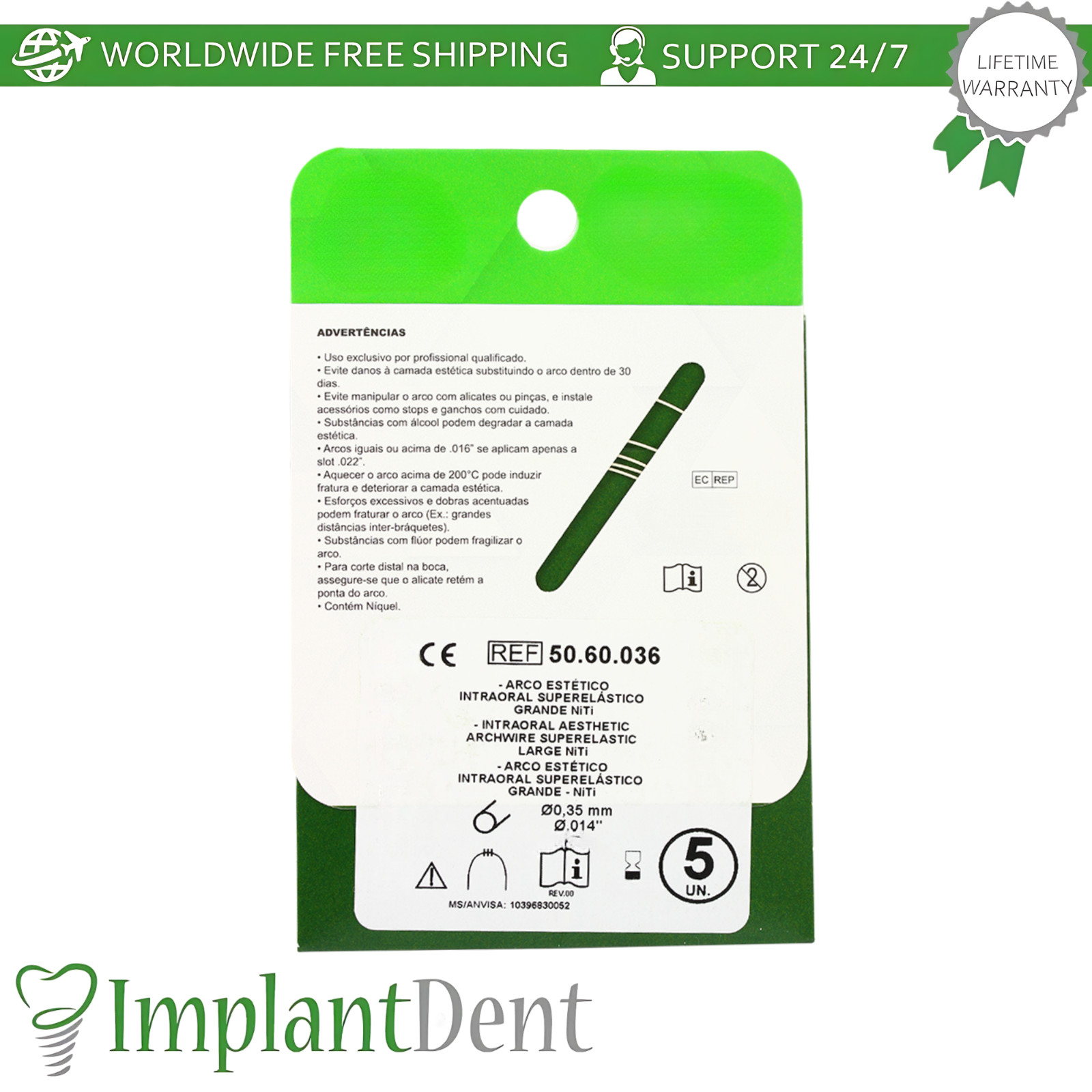 NiTi Superelastic Aesthetic White Round Upper Wire Coated Dental Alignment