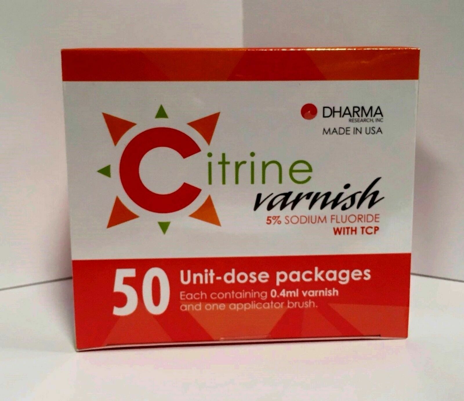 CITRINE FLUORIDE VARNISH 5% Bubble Gum Flavor with TCP 200 Unit-dose Pack DHARMA