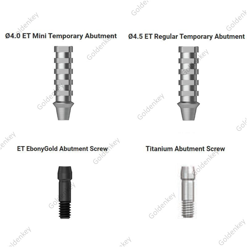 Dental Non-Hex ET Temporary Abutment Mini Regular Ti Screws EbonyGold Osstem 4.0