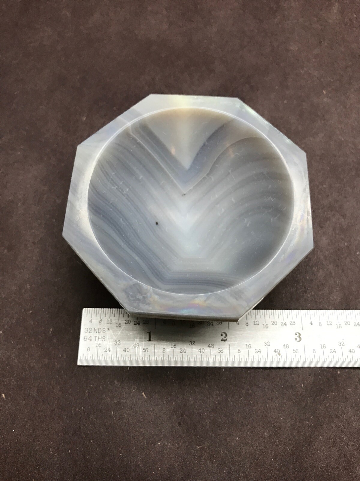 Octagonal Agate Laboratory Mortar 74mm OD x 35mm H with 50mm Grinding Area