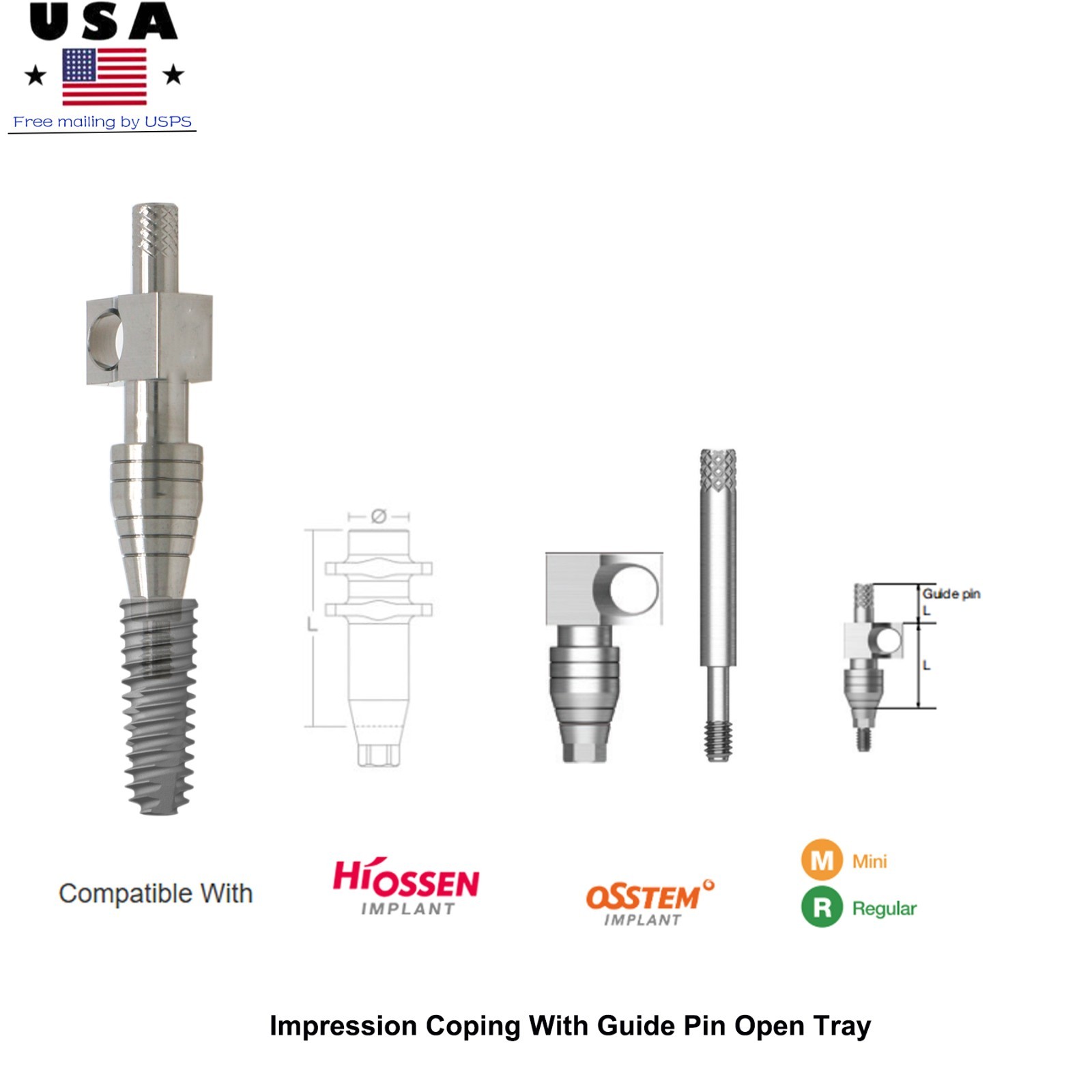 Hiossen ET TS Transfer Coping Open & Closed Tray Implant Impression Pick Up Tool