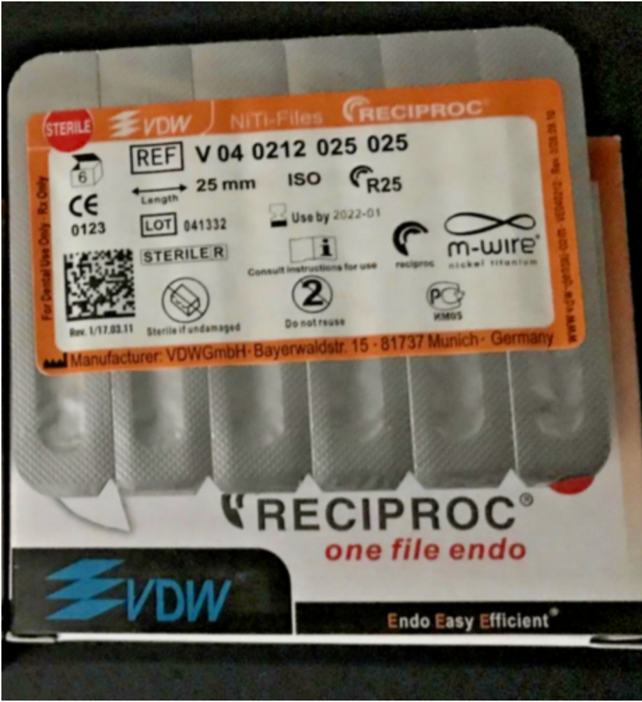 VDW RECIPROC Sterille File Endo M-WIRE 21mm R25 6pcs/Pack NiTi-Files.