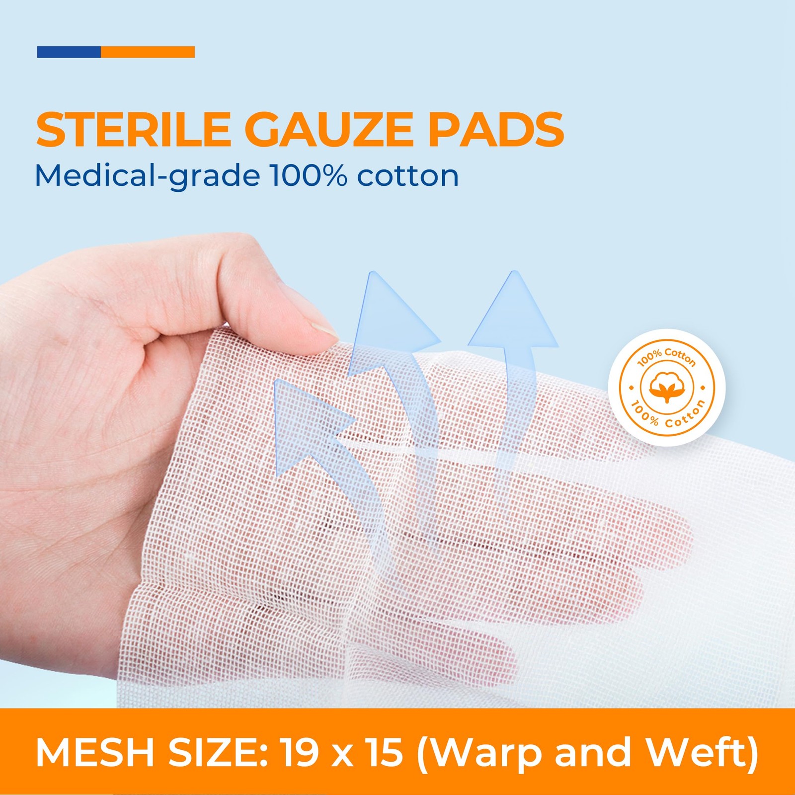 100 Pack Sterile Gauze Pads 4×4 Inch 4″x4″(Pack of 100), 4″x4″ 100