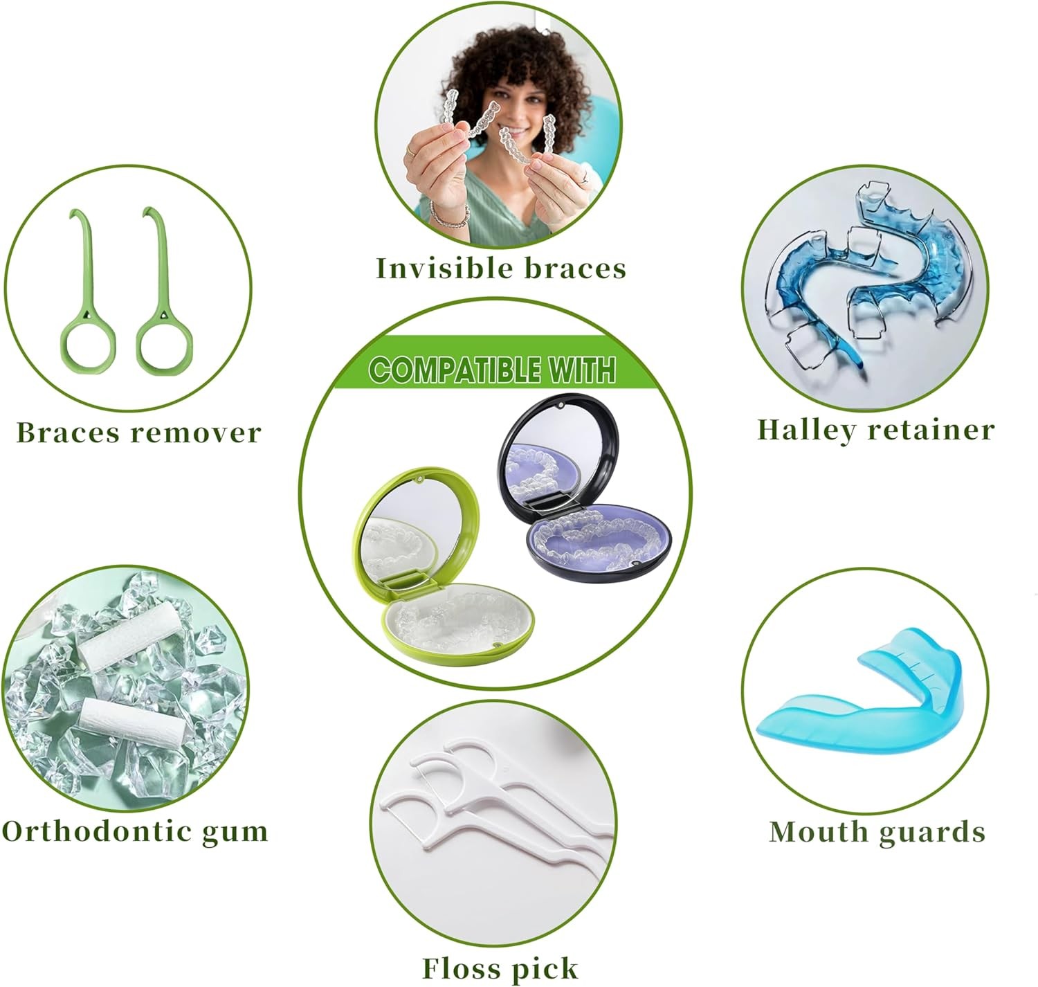 2 PCS Retainer Cases, Mouth Guard Case with Mirror, Compatible with…