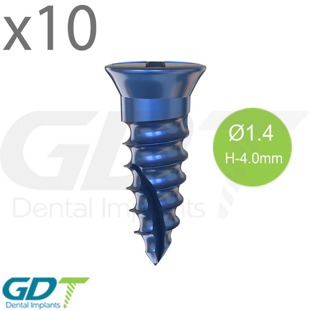 10 Self Drilling GBR Bon Screw Ø1.4mm, 4.0mm Membrane Fixation Dental Im plant