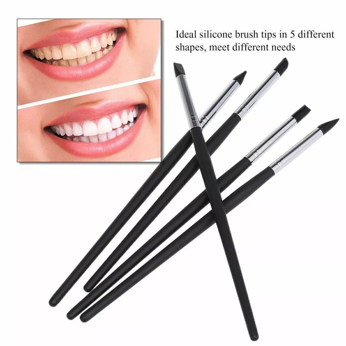 Black Dental Composite Resin Veneer Cement Porcelain Brushes Silicone Brush Pen