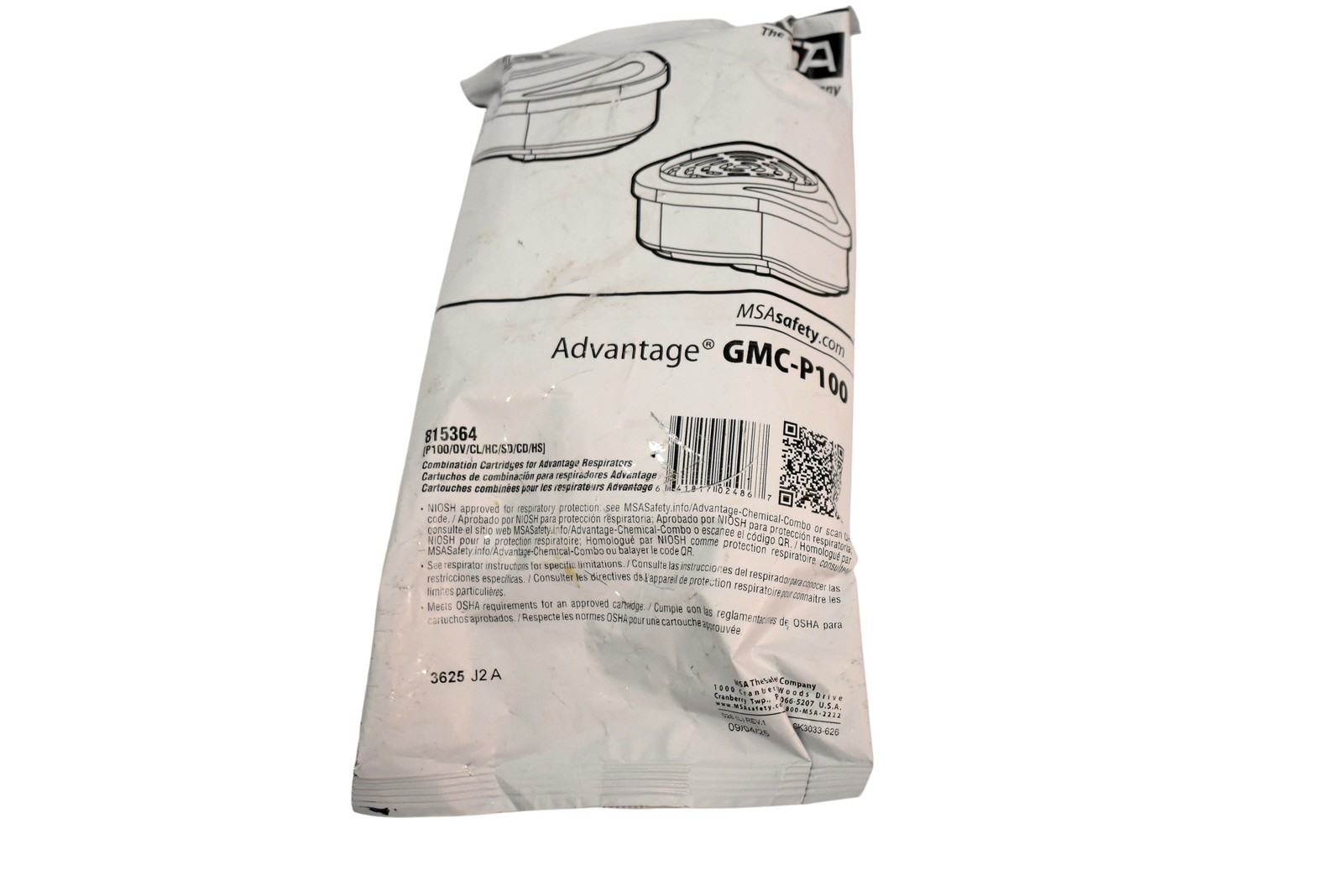 MSA Advantage GMC-P100 P100 OV/CL/HC/SD/CD/HS Respirator Cartridge 815364 New