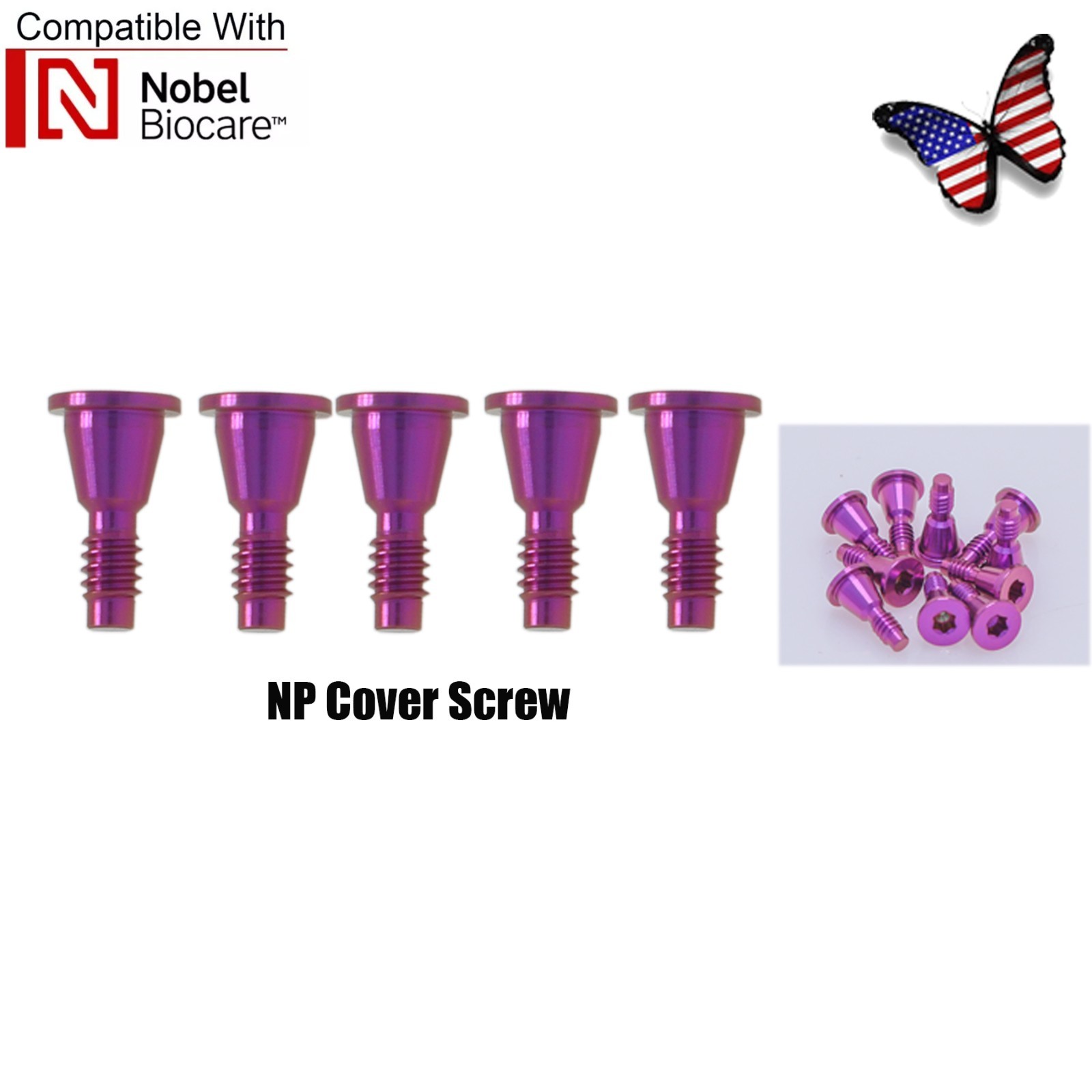 US Nobel Dental NP Healing Cap Abutments ∅3.6/5.0mm Fit Compatible NobelActive
