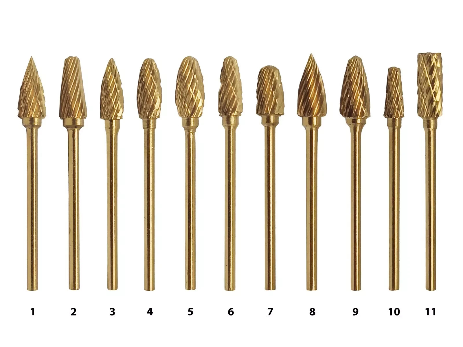 Dental Lab Gold Carbide burs for polishing different shape, sizes & qty REDLAND