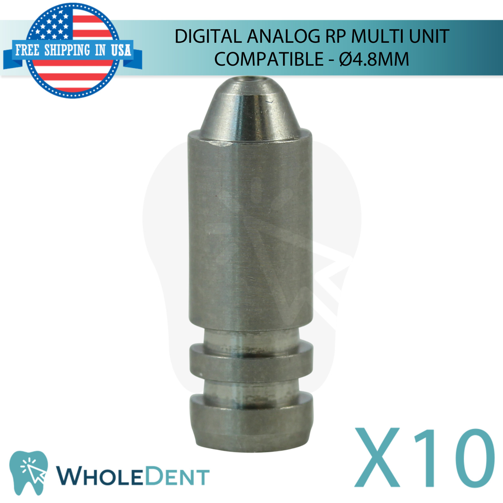 10x Dental Digital Analog RP Ø4.8mm Multi Unit Prosthetic Compatible 1.4mm