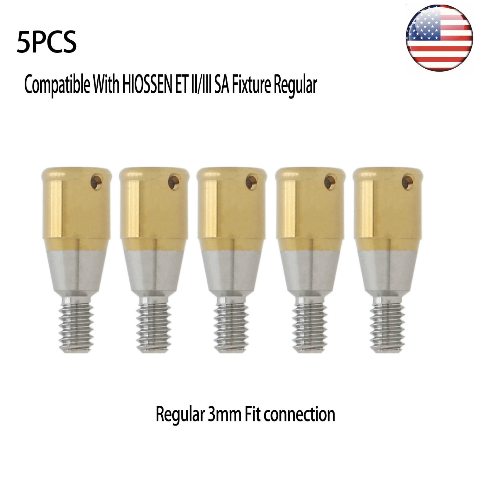 US Dental Regular 3mm Locator Abutment & Overdenture Male Caps Kits for Hiossen