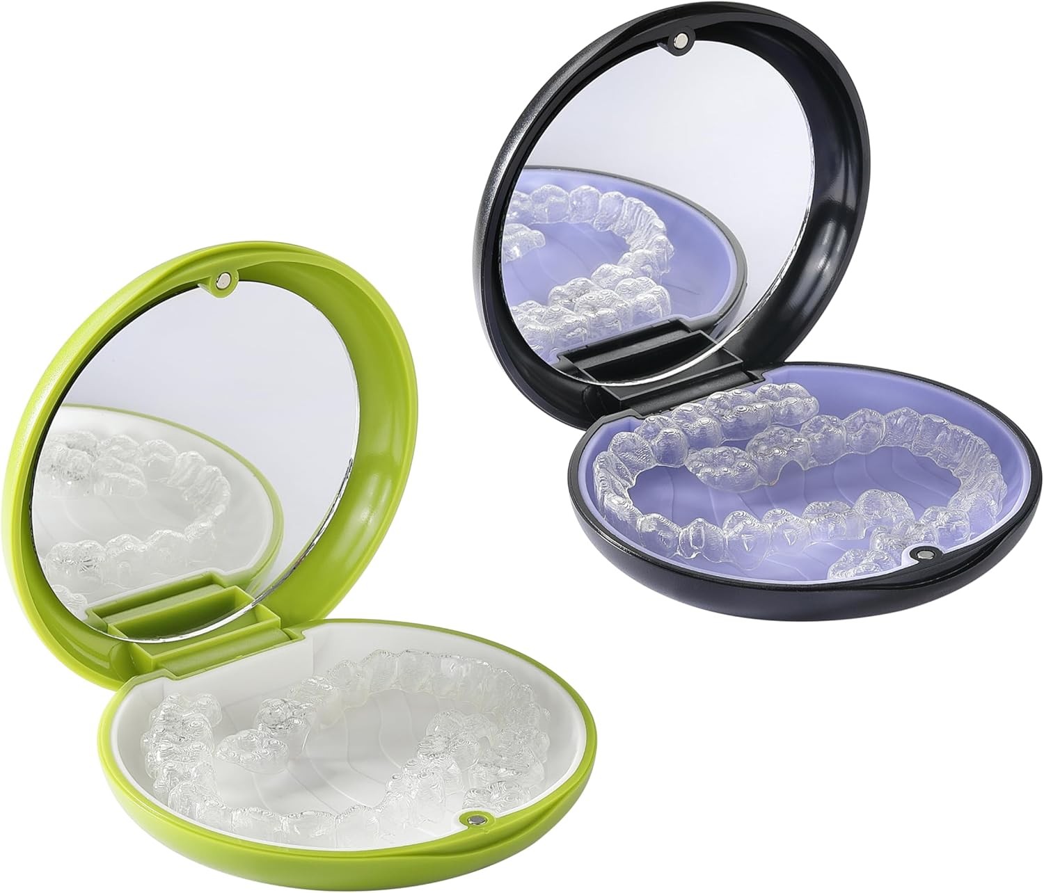 2 PCS Retainer Cases, Mouth Guard Case with Mirror, Compatible with…