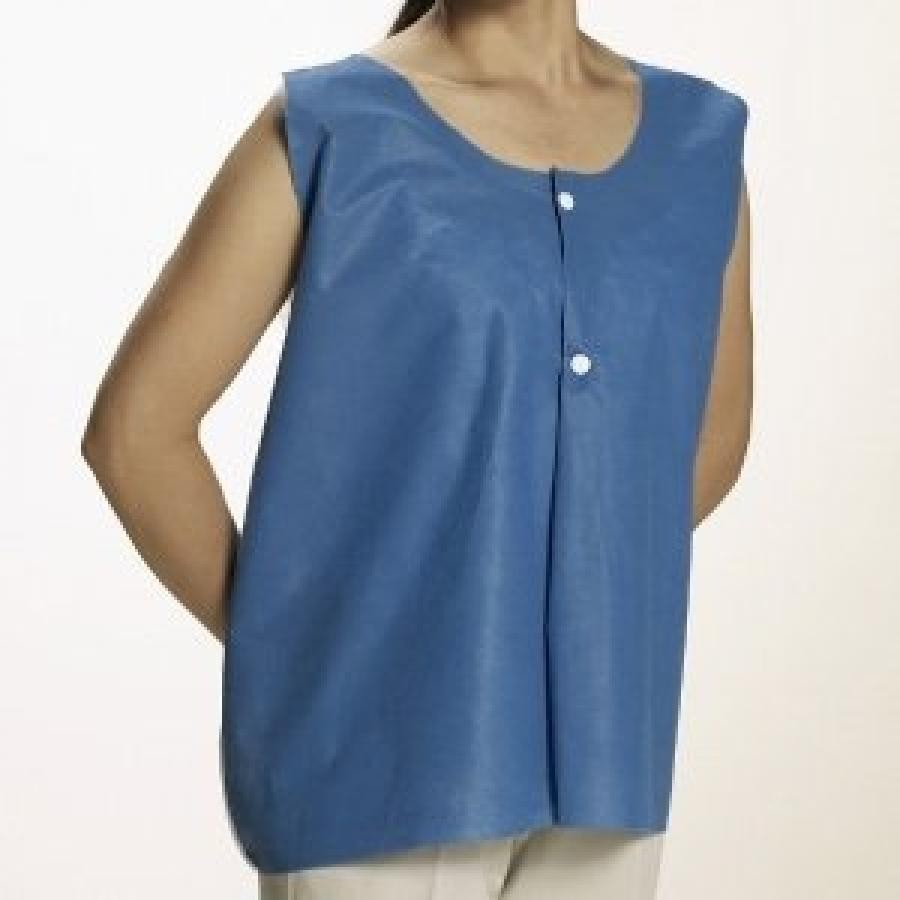 Graham Exam Vest Blue/White 24×31″ Snap Close Unisex One Size Adult FrontOpen 75