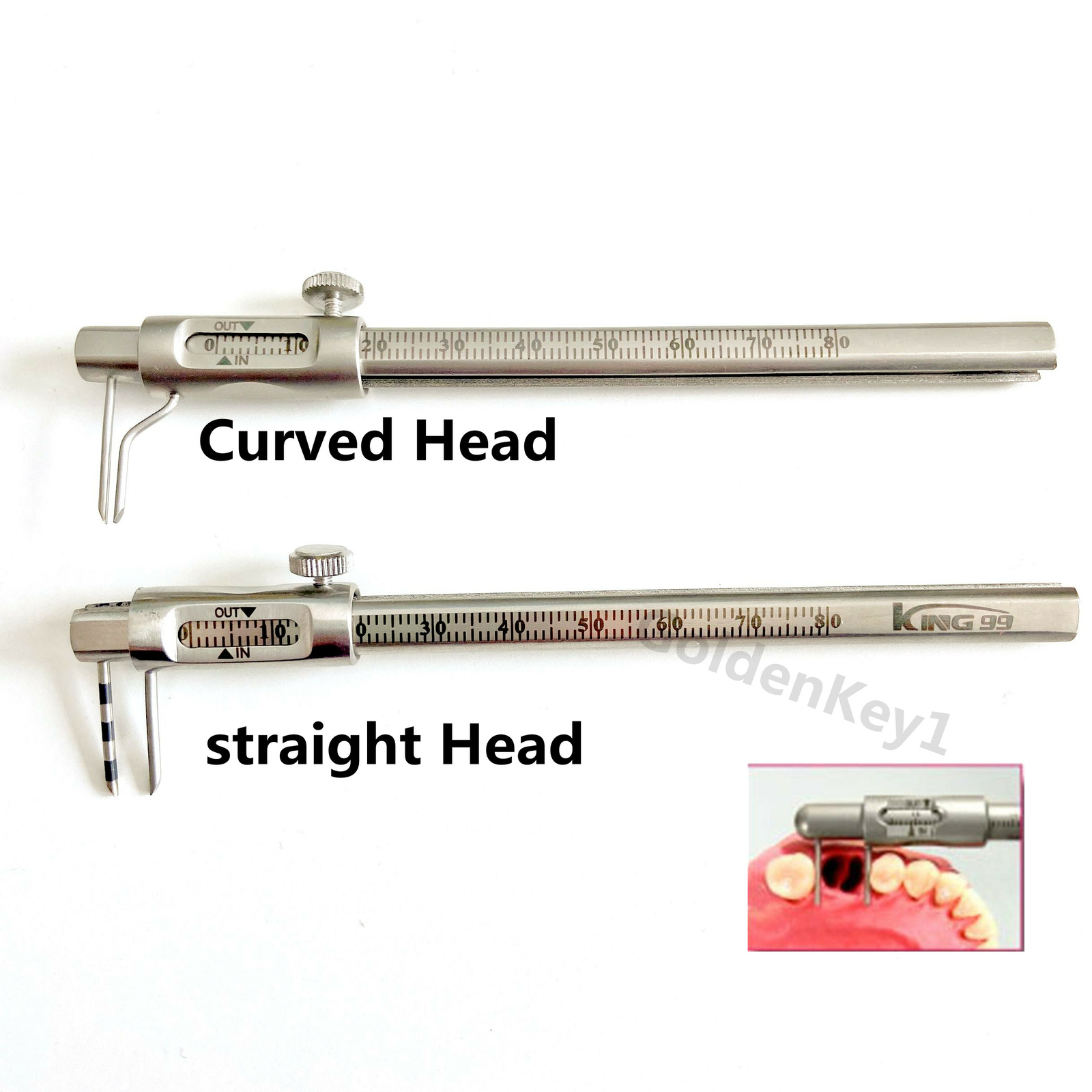 Dental Micro Measuring Edentulous Measuring Caliper Ruler 0-80 Mm Stainles Steel