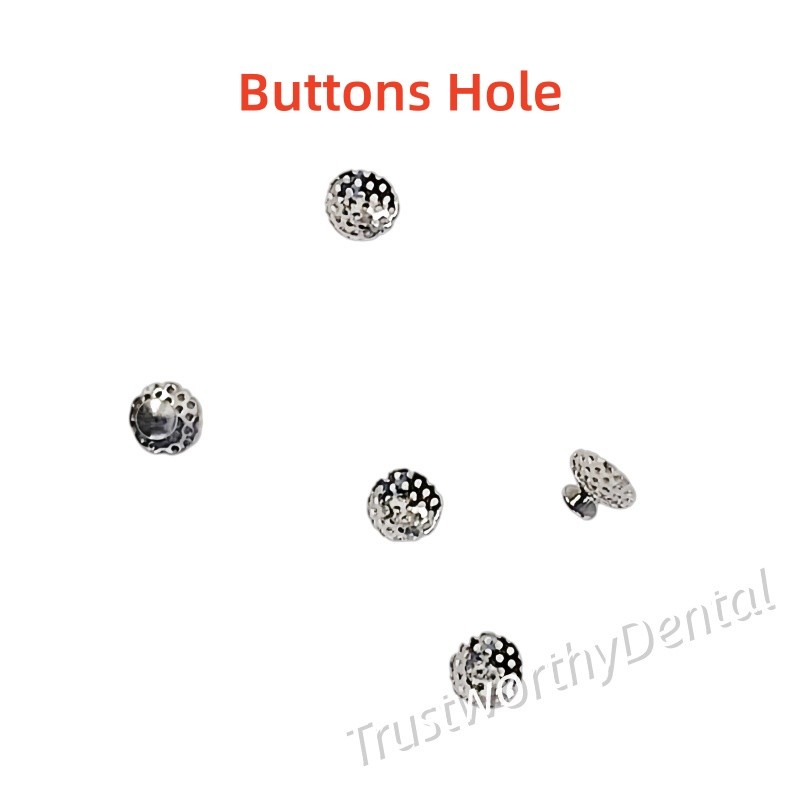 50 Pieces Dental Orthodontic Lingual Buttons Bondable Metal Round Base