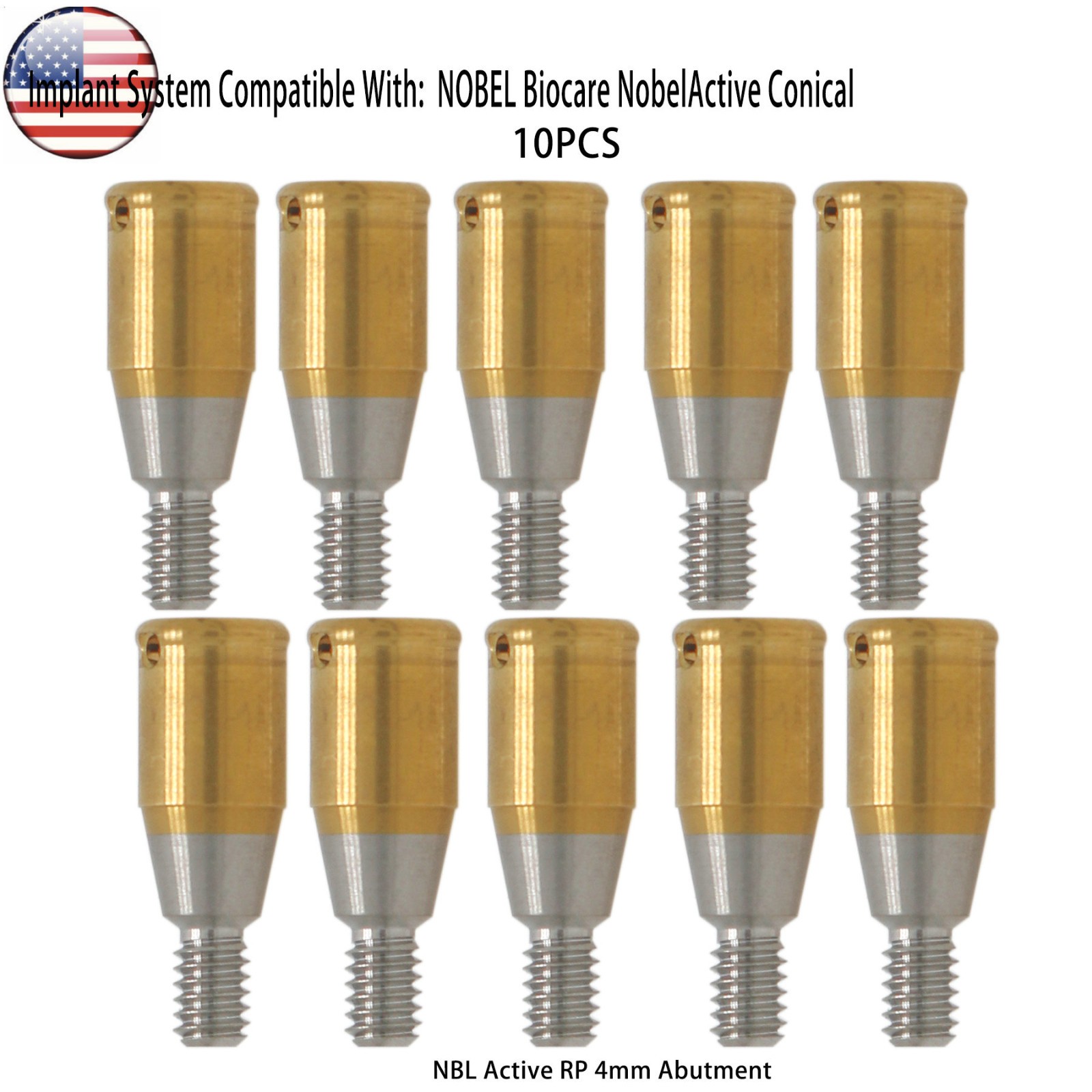 US Dental Locator Abutments for Nobel Active Conical RP NA451/2/3/4/5mm Height