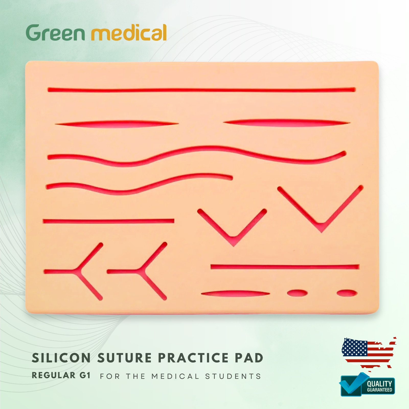 Medical Skin Suture Practice Silicone Pad G1 Wound Simulated For Training Kit