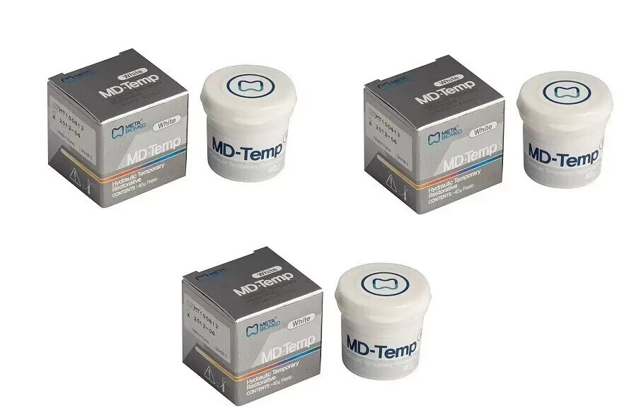 3x Dental META MD TEMP Easy to Apply Temporary Filling Material 40gm Jar #KOREA
