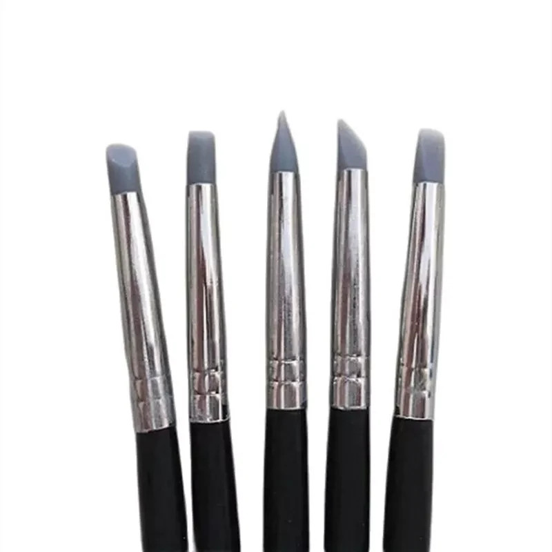 5 Pcs/Set Composite Dental Resin Silicone Veneer Cement Porcelain Brush Pen