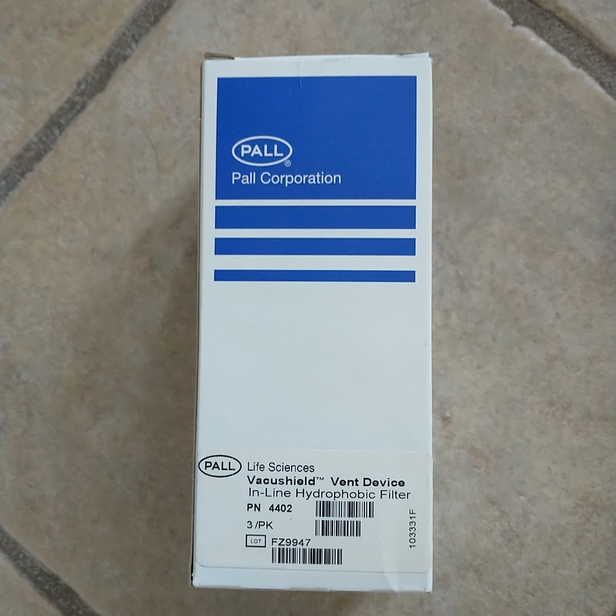 3 PACK Pall Corporation 4402 Vacushield Vent Device PTFE Filter 50 mm Hose Barb