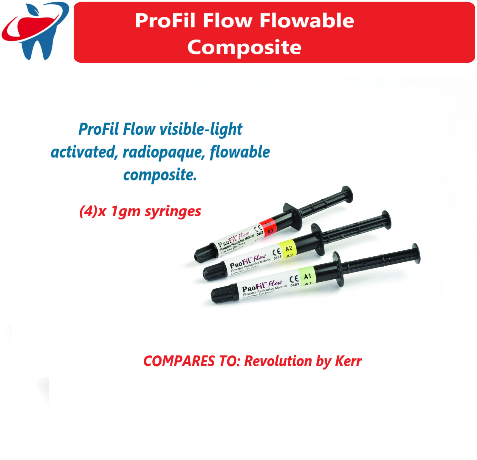 Dental Silmet ProFil Flow Flowable Composite Pit & Fissure Sealant, 4 Syr Pack