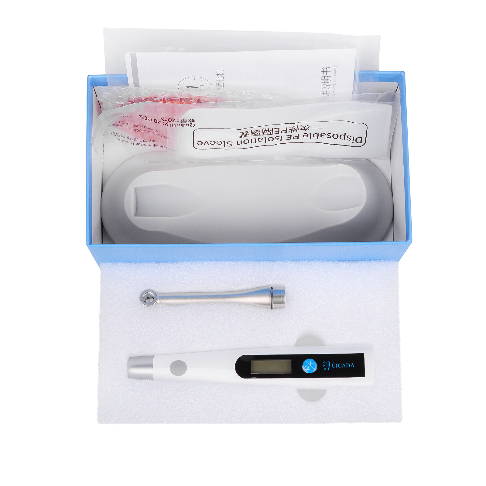 Dental LED Curing Light Lamp Cordless Metal Head 5W LED 1 Second 1400mw/cm² US