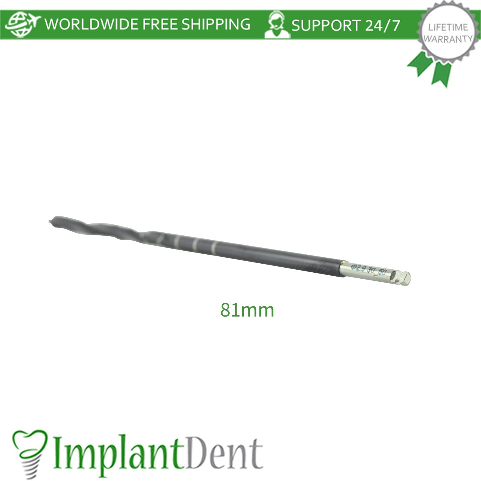 Dental Zygomatic Drill Ø2.9mm For Zygomatic Im plants Stainless Steel Tool
