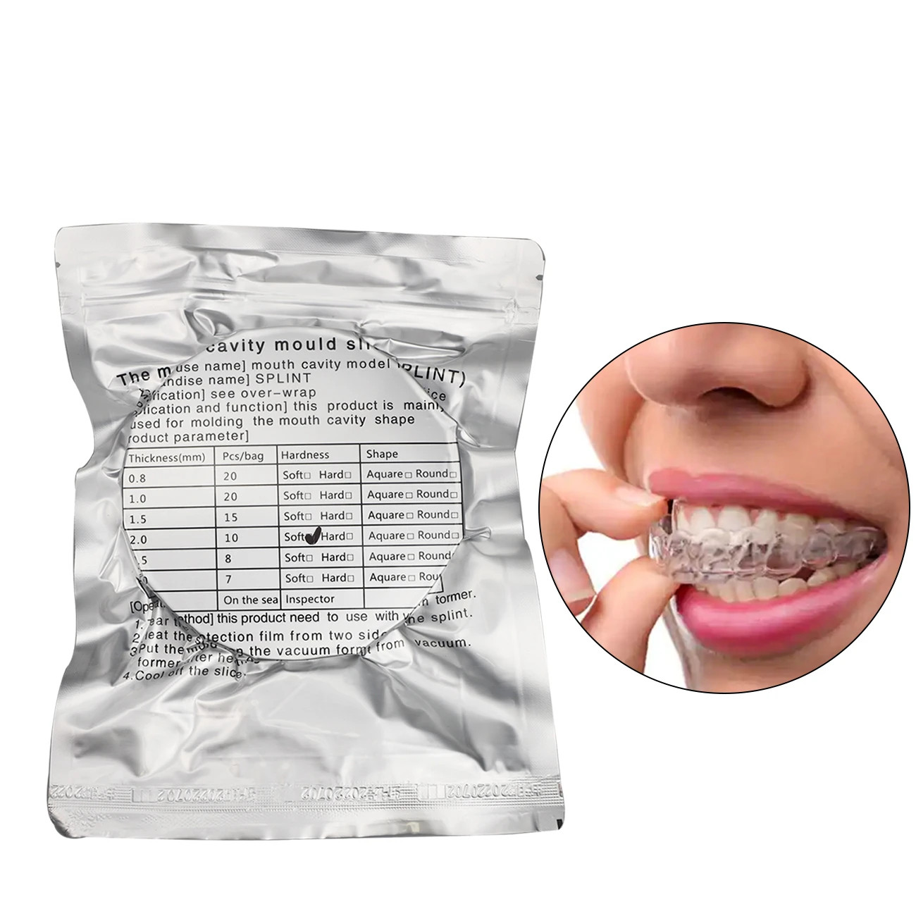 0.8mm Dental Orthodontic Splint Retainer Slice Vacuum Forming Sheet Hard Round
