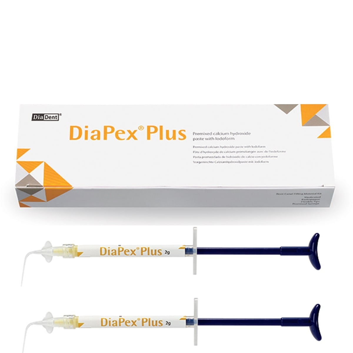 DiaDent DiaPex Plus Pemixed Calcium Hydroxide Paste with Iodoform 2 tube of 2g