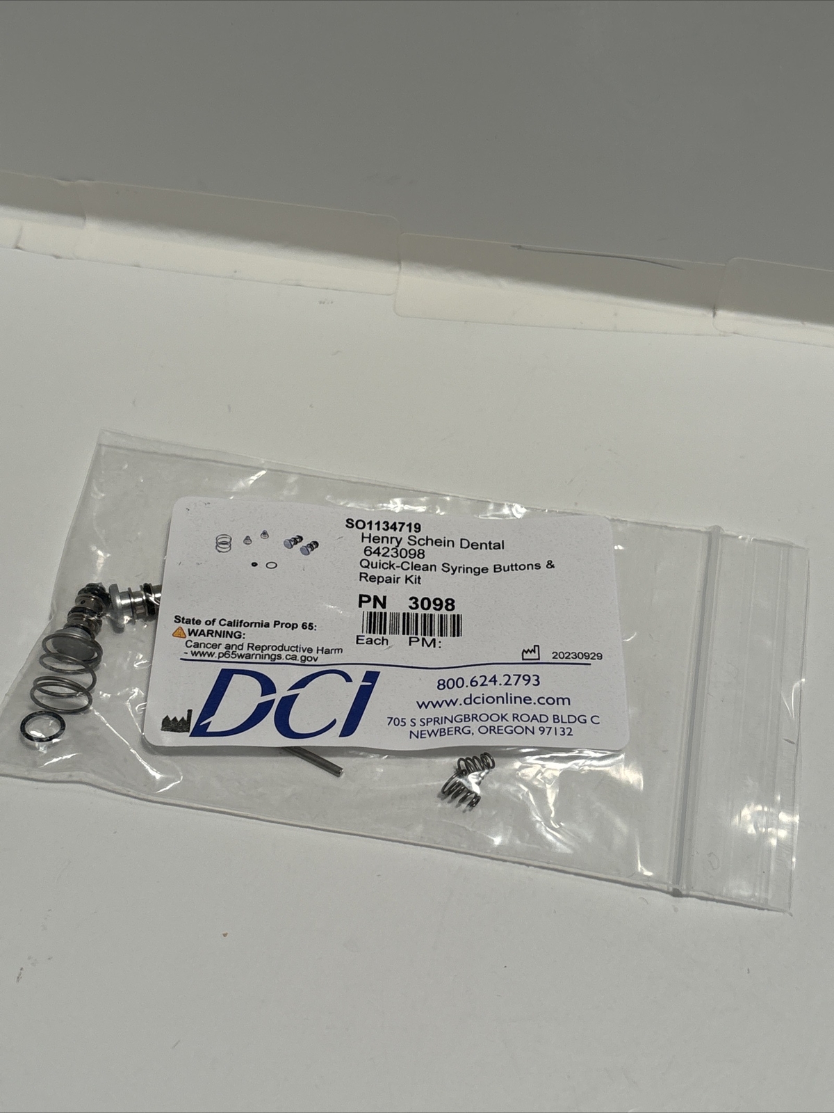 henry Schein Dental SO1131928 quick-clean syringe buttons & repair kit #3098