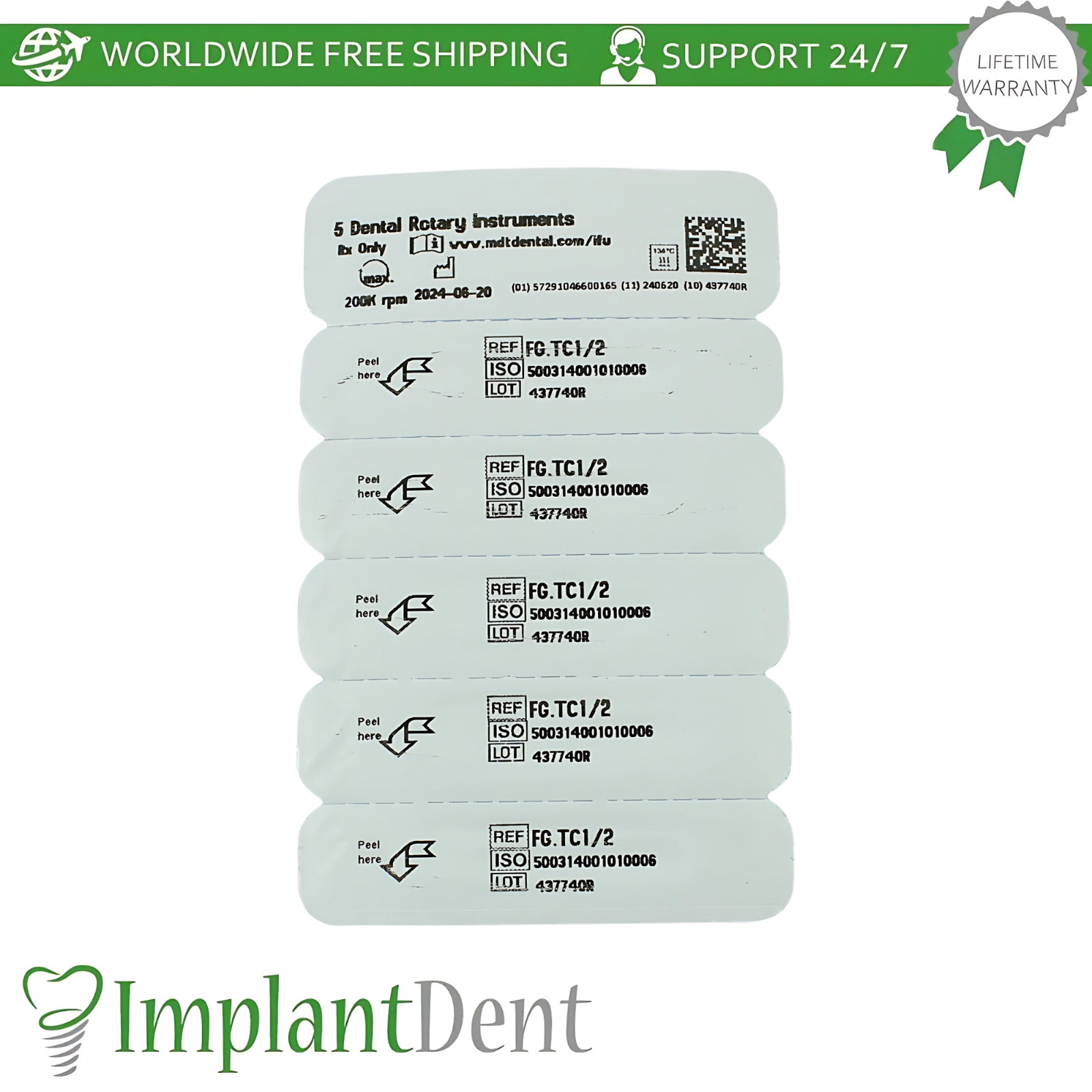 MDT Dental Round FG Carbide Burs Caries Removal Cavity Preparation Endo
