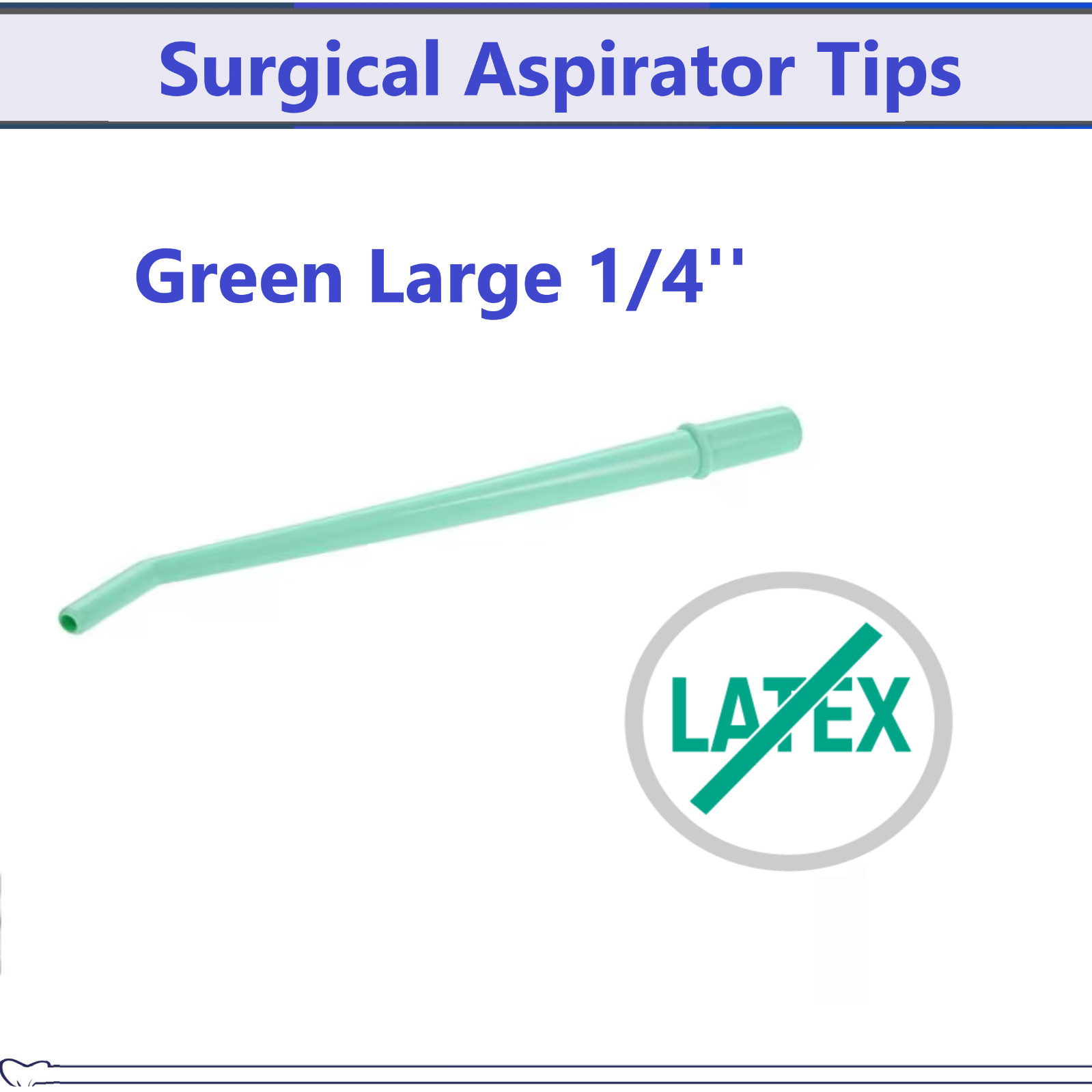 Surgical Aspirator Tips Dental Aspirating Suction Tips Blue, Green, White, 25Pk