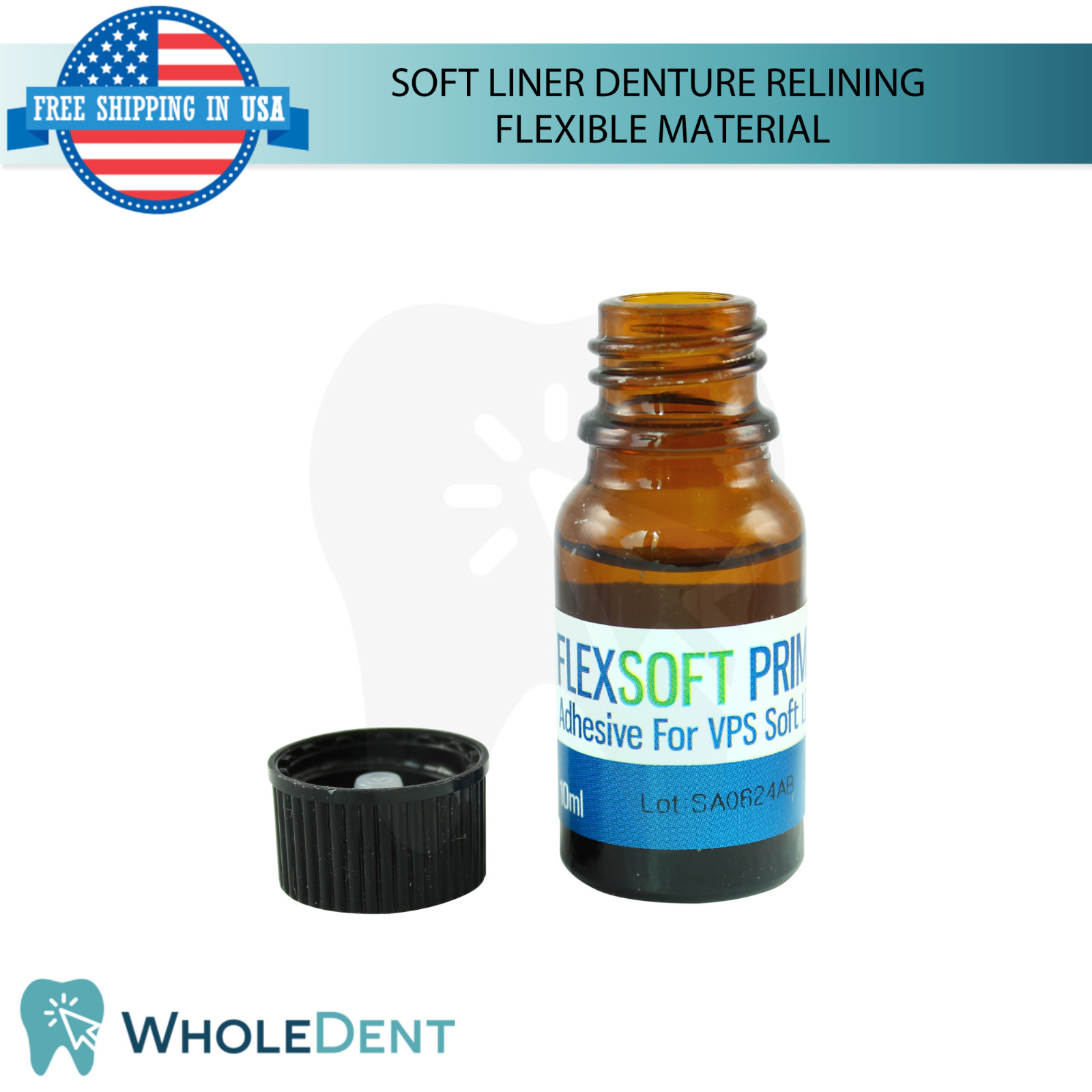 1X Dental GDT Supplies Flex Soft Reline Denture 50ml With Primer 10ml Set