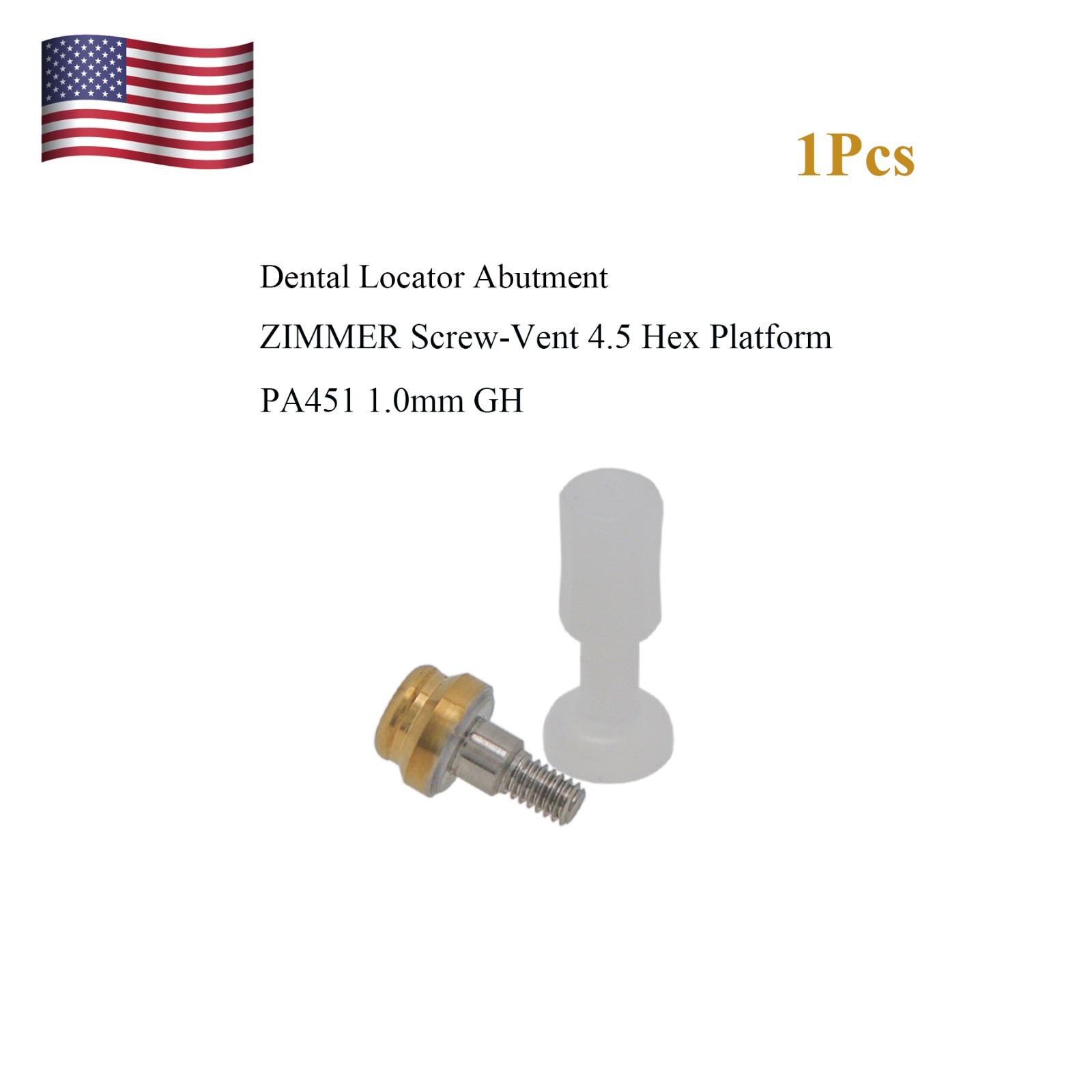 US Dental Locator Tapered Abutment GH 1mm for Zimmer TSV 4.5 Mis Adin Implants