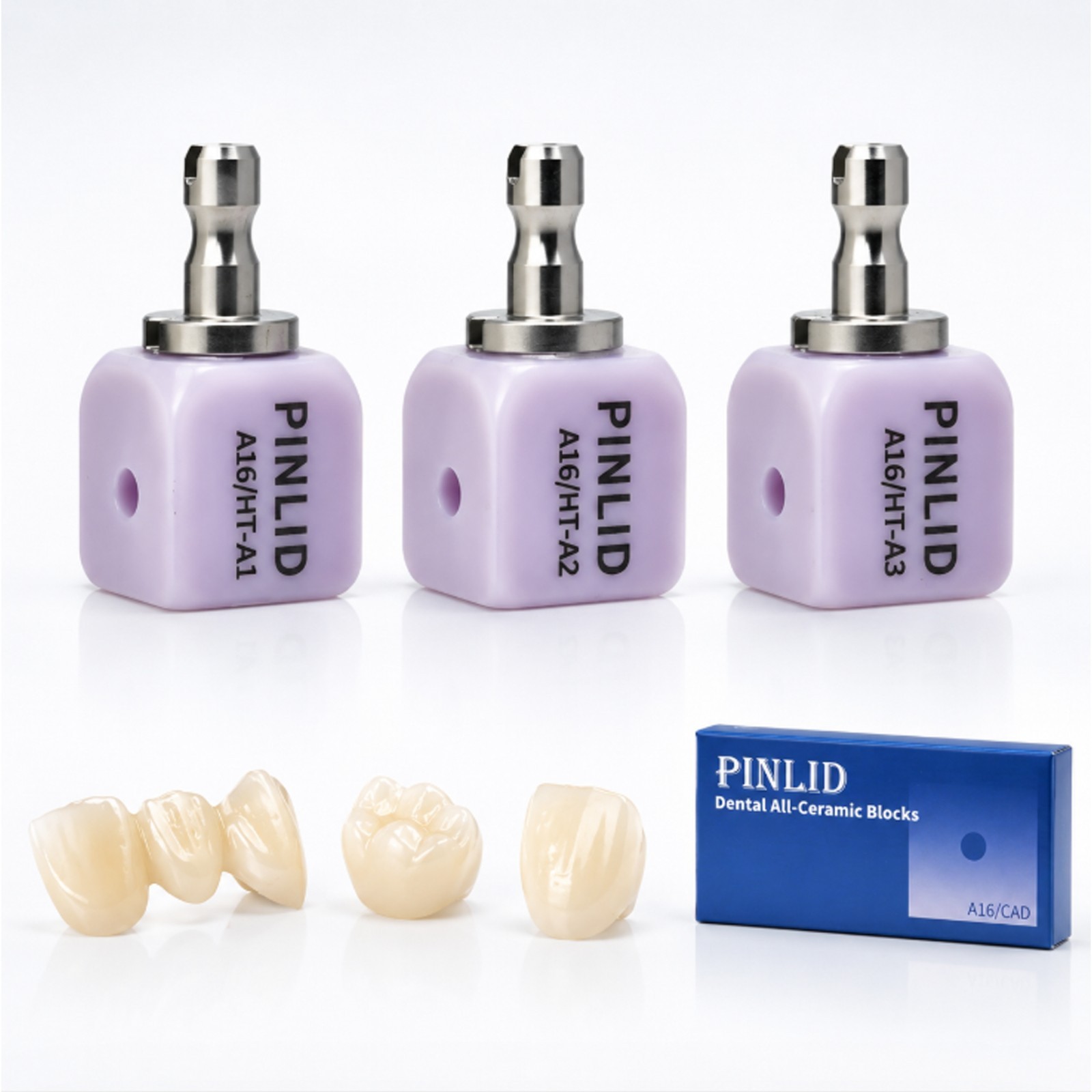 A16 Dental Lithium Disilicate Glass Ceramic Blocks with Positioning Holes Open