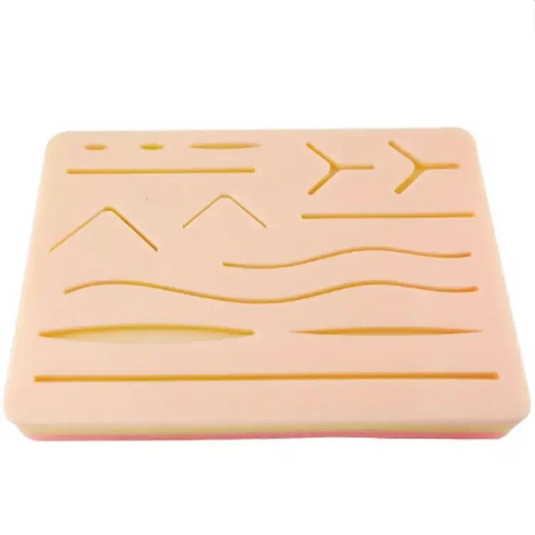 Surgical Training Kit – Medical Silicone Suture Practice Pad with Wounds 14 Cuts