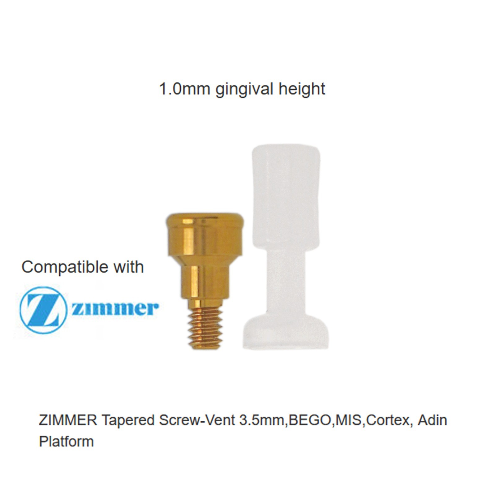 Locator Overdenture Abutment Fit Zimmer Screw-Vent 3.5mm Implant Retention Cap