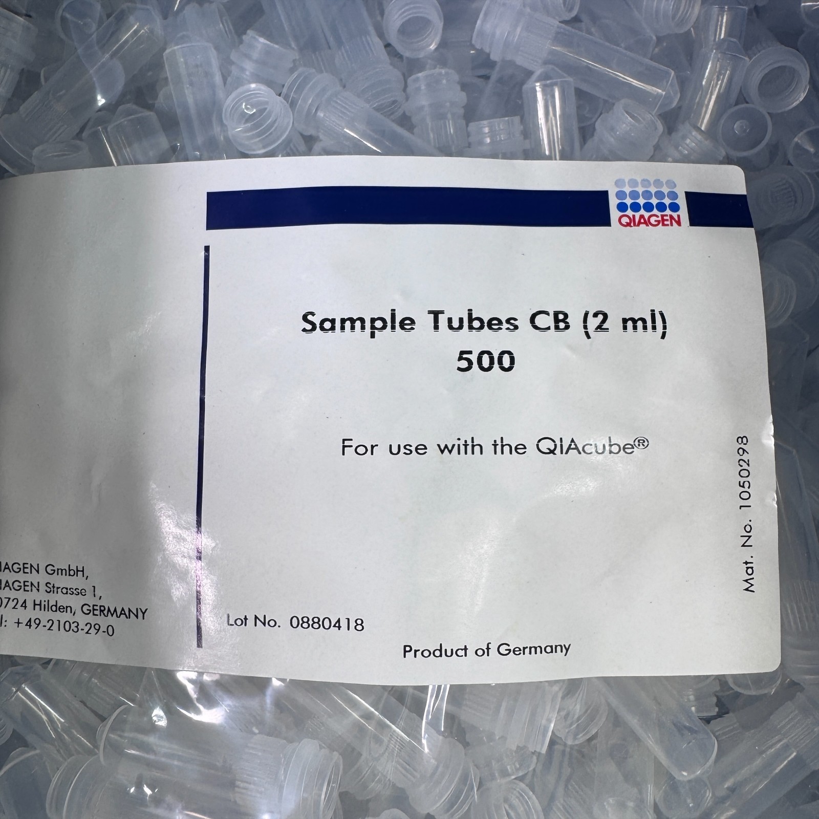 Qiagen Sample Tubes CB (2 ml) for QIAcube – Box of 1000 (2×500 bags)