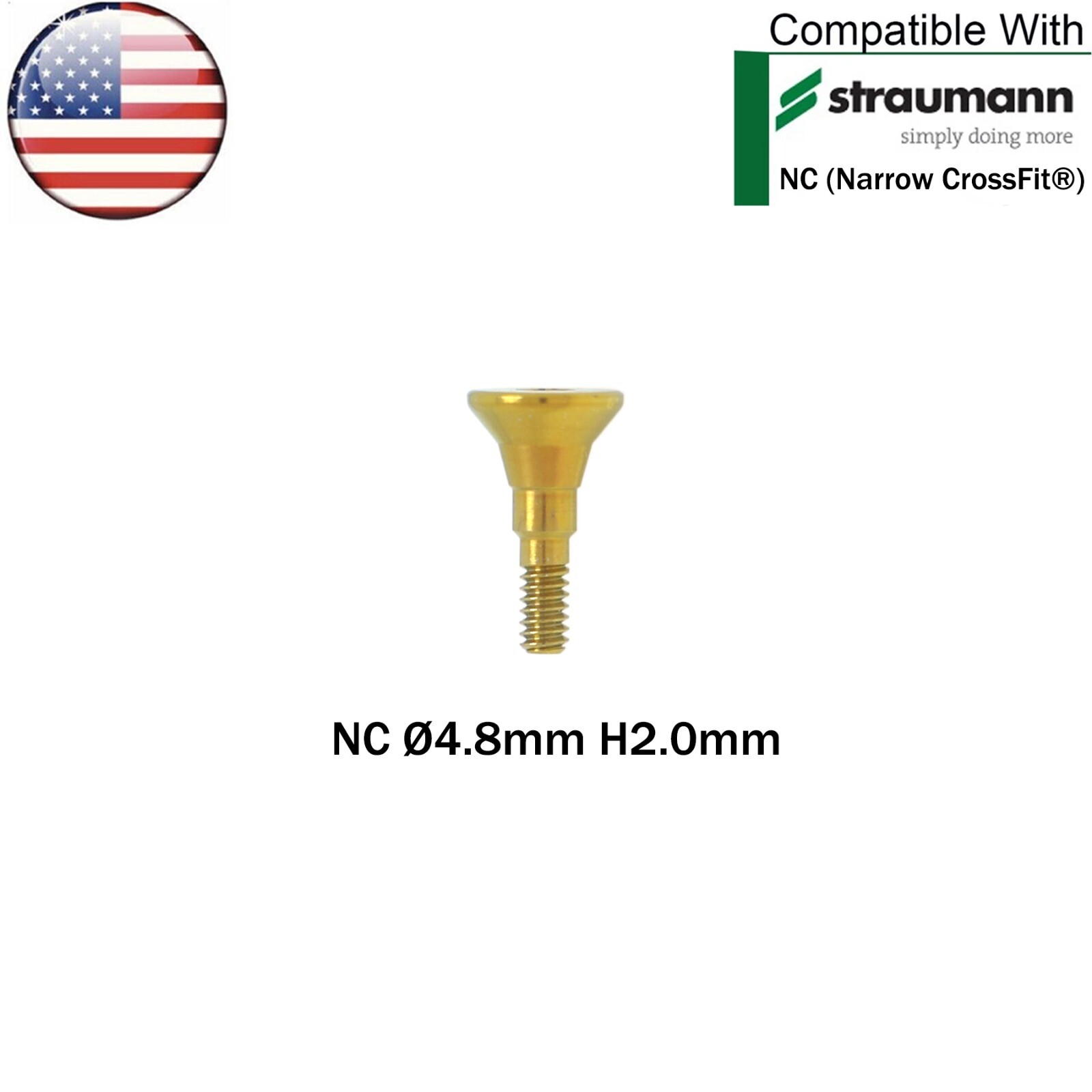 US Dental Healing Abutment Healing Closure Cap Mini Fit Straumann ITI Ø3.6/4.8mm