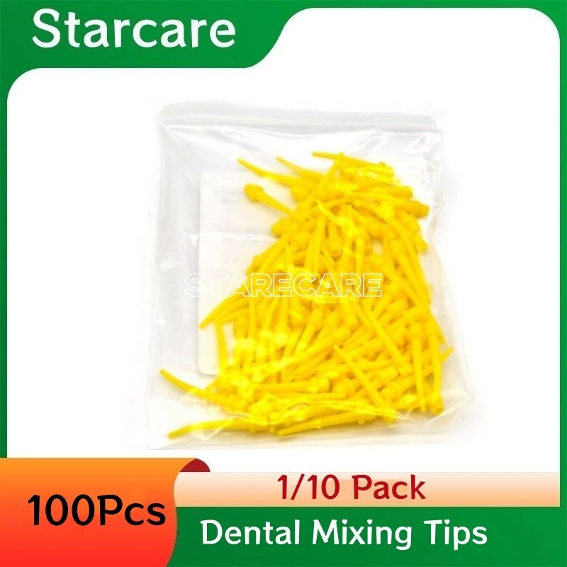 100/1000Pcs Dental Yellow Intra Oral Impression Material Mixing Tips Disposable
