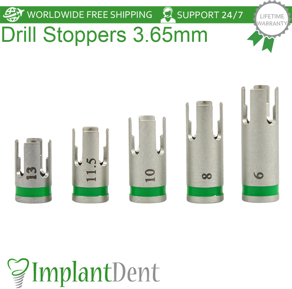 Dental Drill Stopper 3.65mm – Green Stainless Steel Dentistry Tool