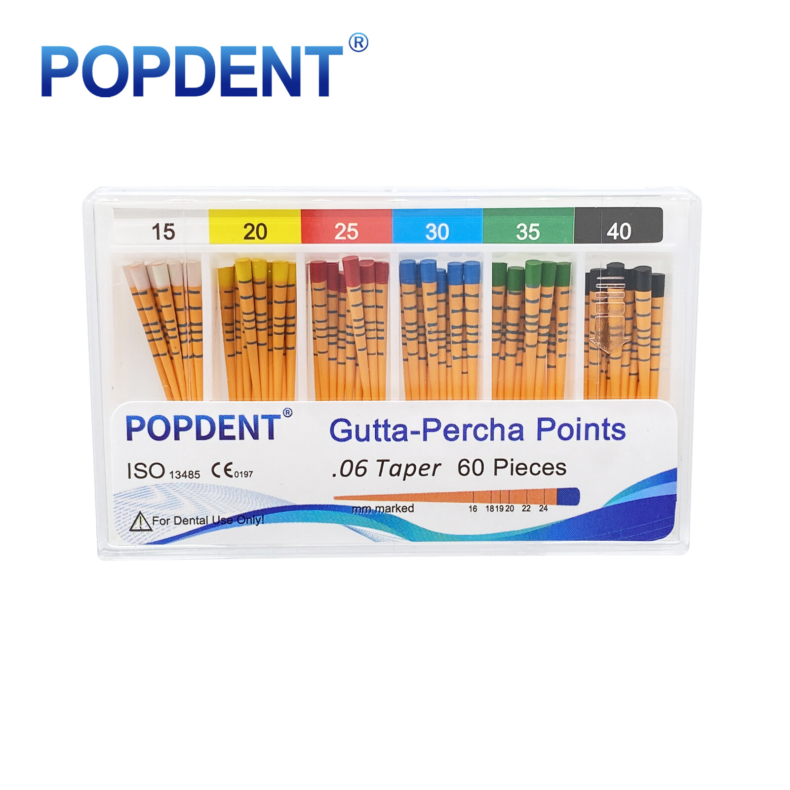 GUTTA PERCHA POINTS Taper 0.4 or 0.6, or Standart Taper, All Sizes Dental Meta