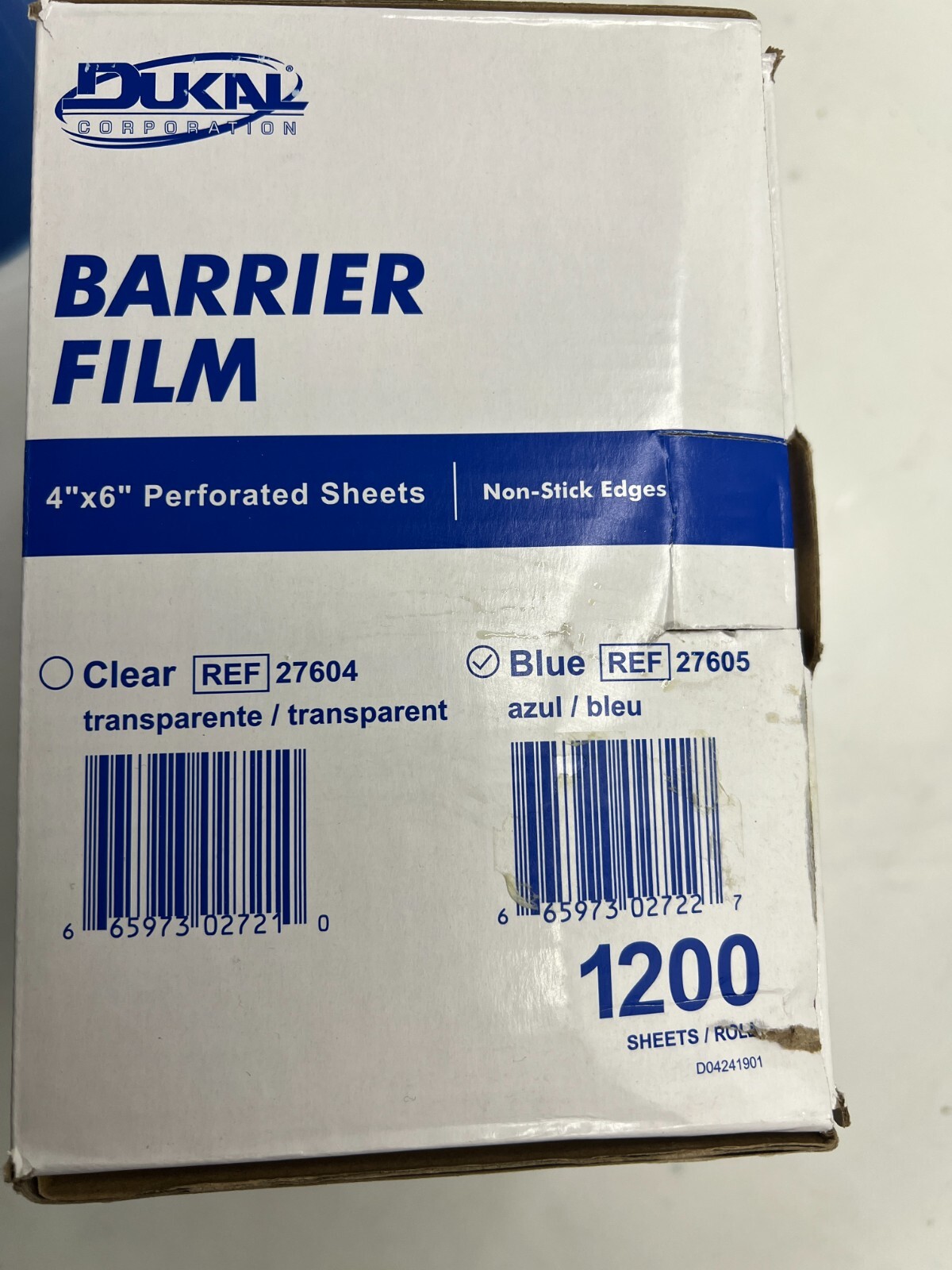 QTY 2 Dukal Barrier Film 4×6″ Perforated Sheets Blue Non Stick 1200 Sheets 27605