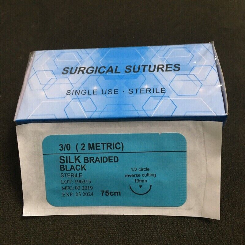 5 Box Dental Lab Surgical Suture Silk Non-Absorbable 3/0 Or 4/0 Treating Braided