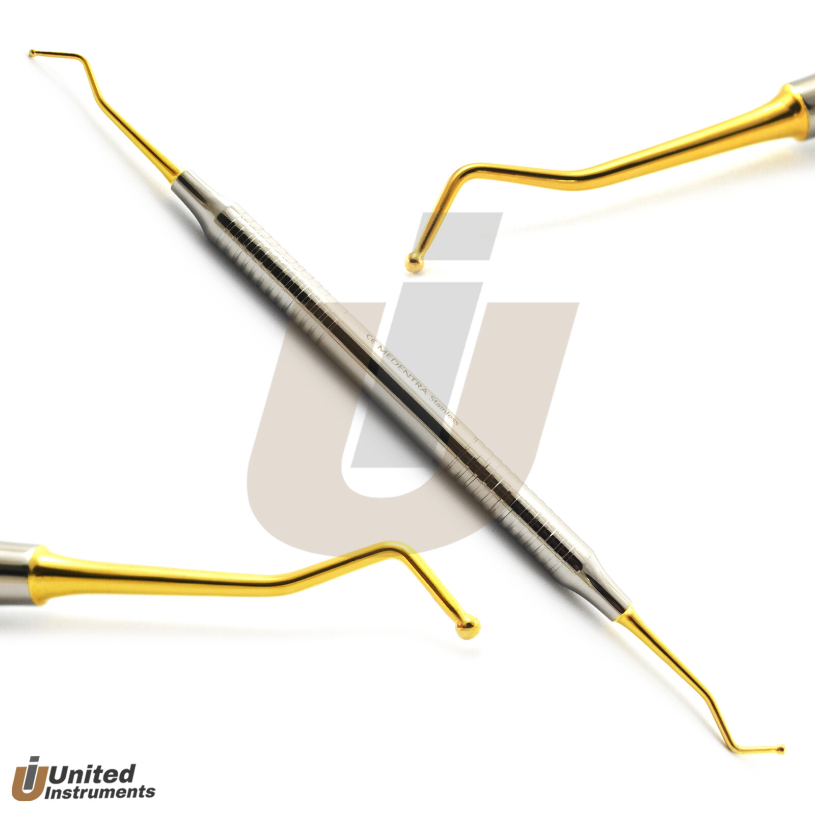 Set Of 4 Dental Resin Filling Instruments Composite Restorative Gold Titanium
