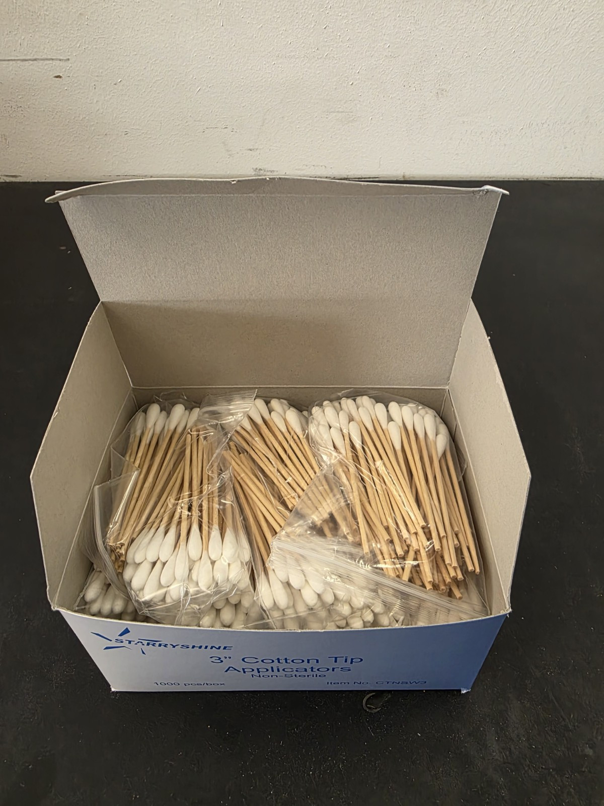 Starryshine 3″ Cotton Tip Applicators – 1000 (10 x 100) Dental Wood Sticks