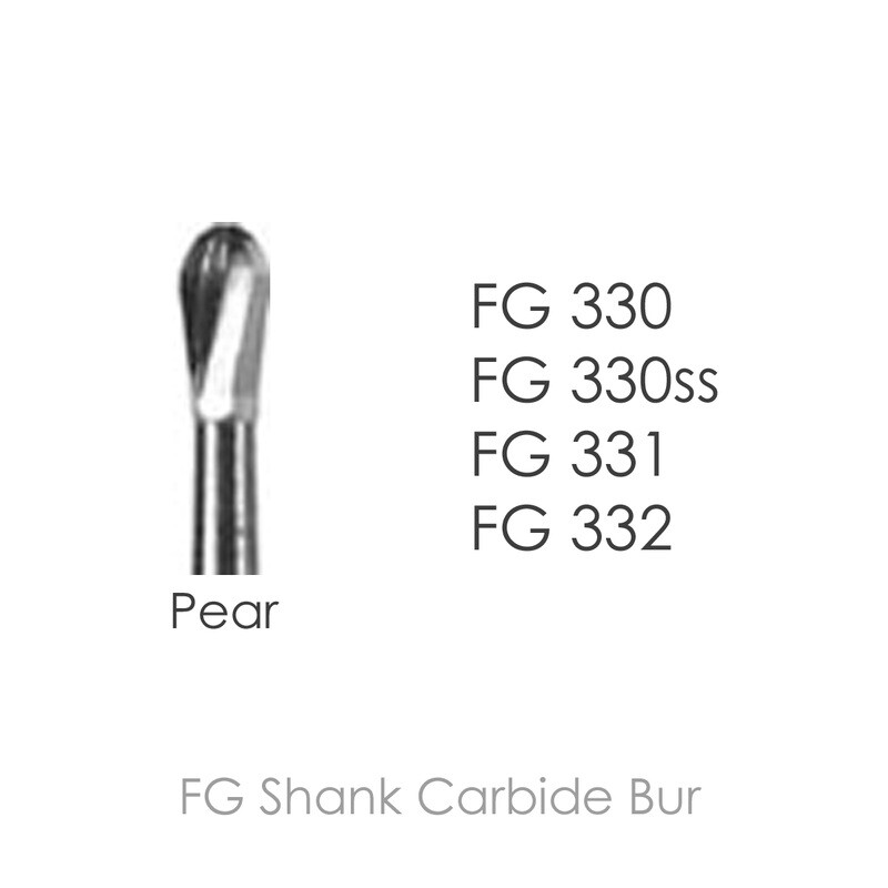 Meta BesQual Dental Carbide Burs FG Friction Grip PEAR All Sizes Pkg/10