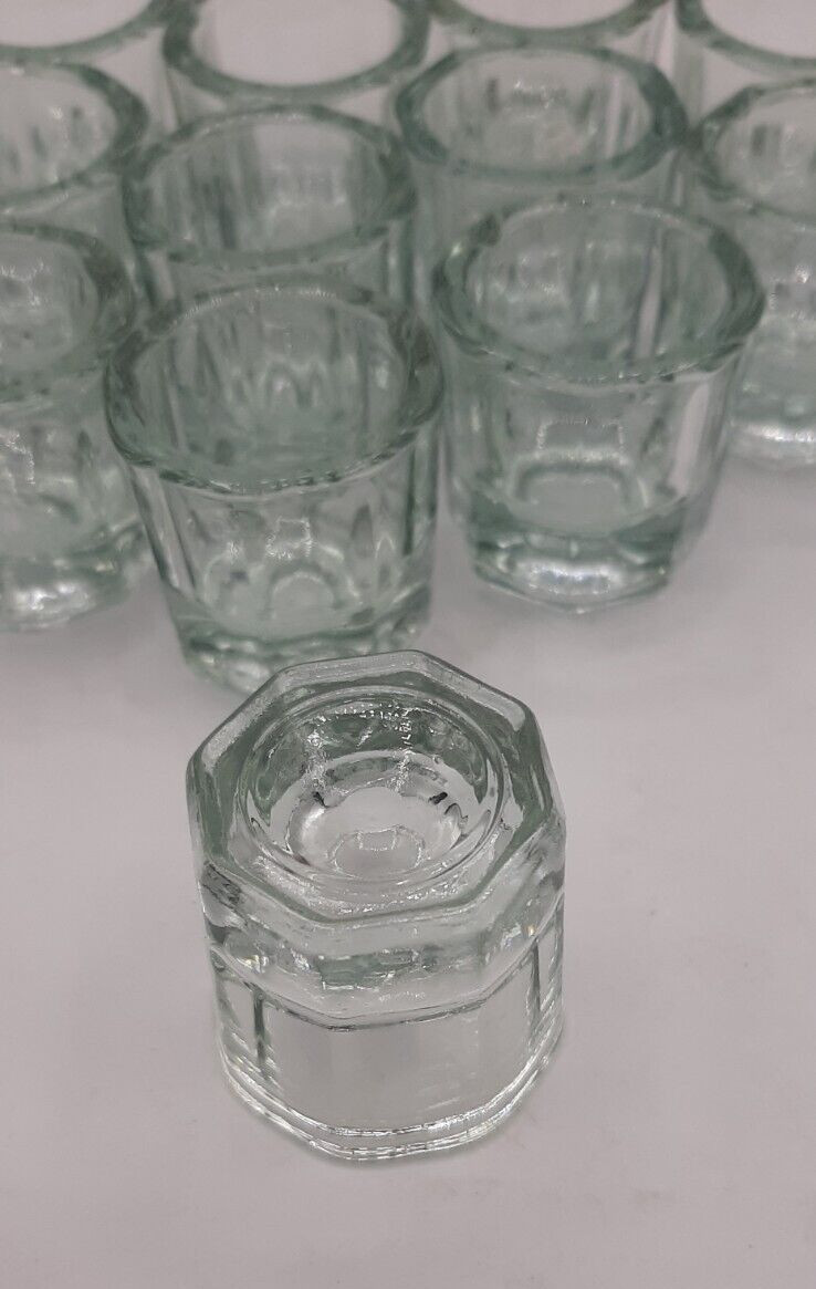 12 Pieces Clear Glass Dappen Dishes Tiny Mixing Bowls Dental Hobbies Nails NEW