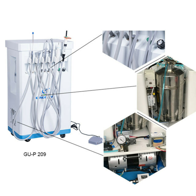 Dental Mobile Cart Unit GU-P209+Compressor+Strong Suction+Scaler+Curing Light CE