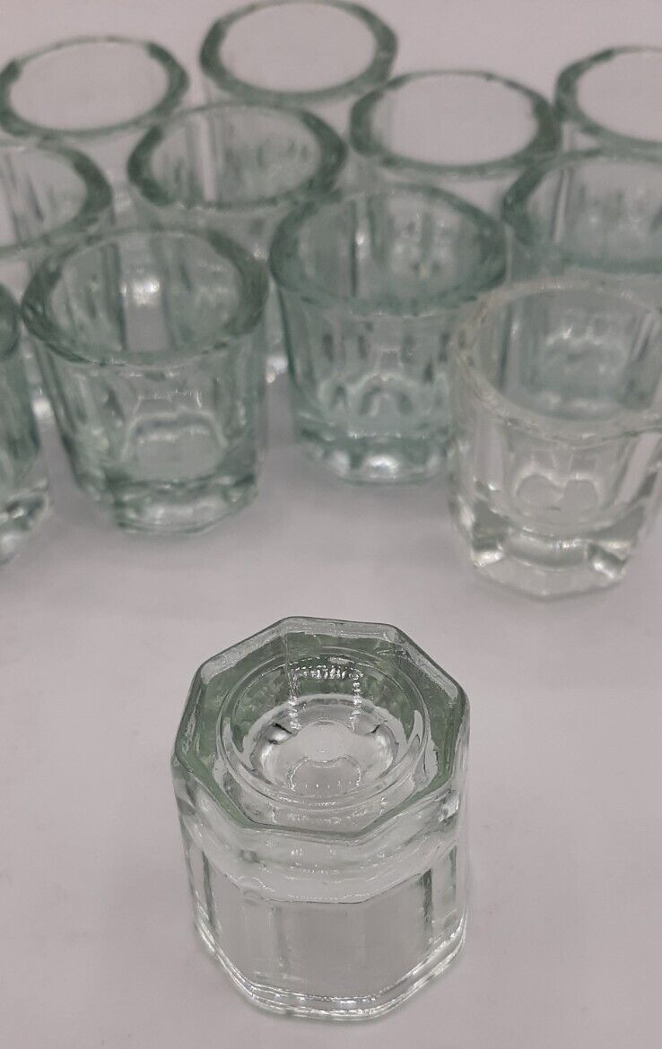 12 Pieces Clear Glass Dappen Dishes Tiny Mixing Bowls Dental Hobbies Nails NEW